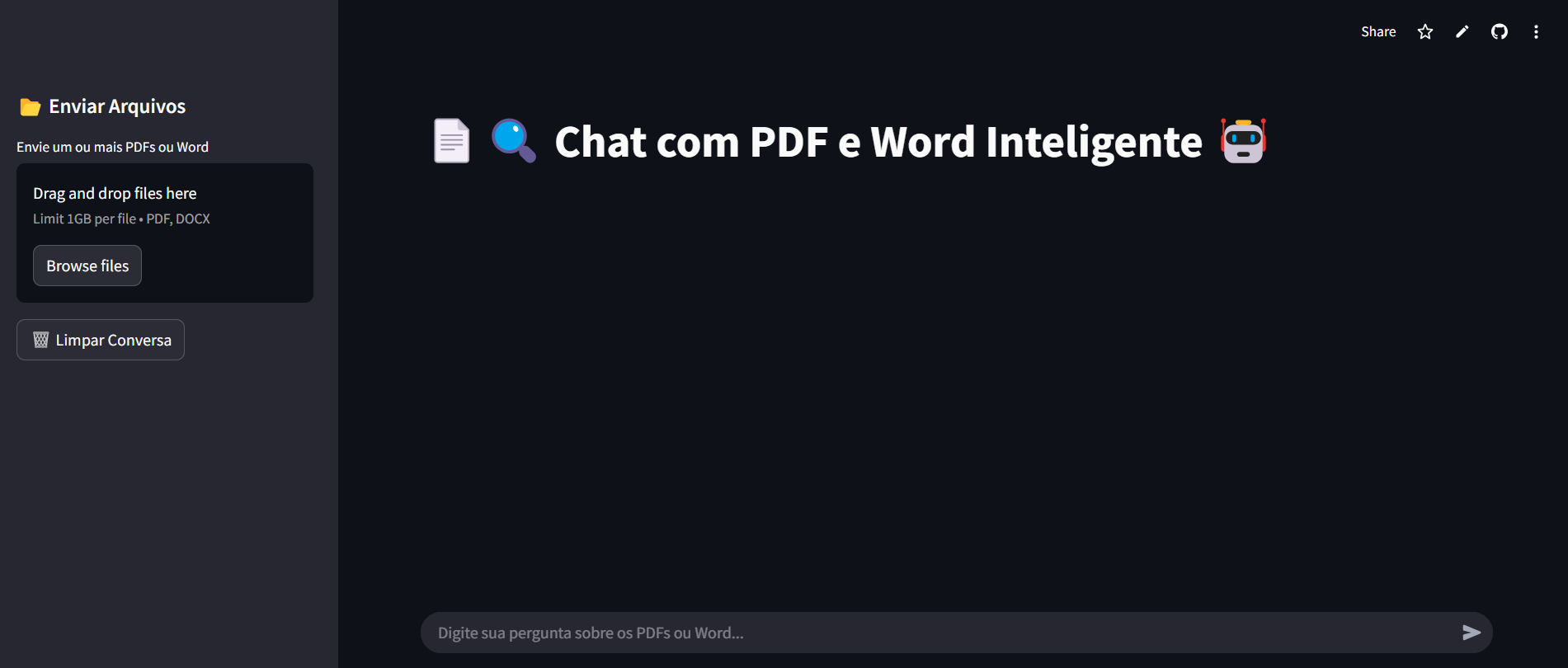 Chat Inteligente analisador de PDF e Word